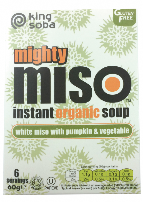 sopa de miso con calabaza y verduras sin gluten bio, 6 x