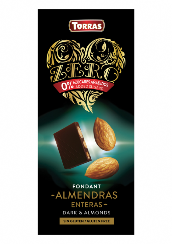 chocolate negro con almendras zero