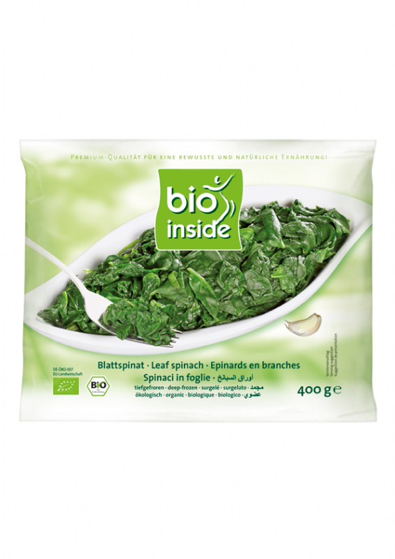 espinacas en hoja bio