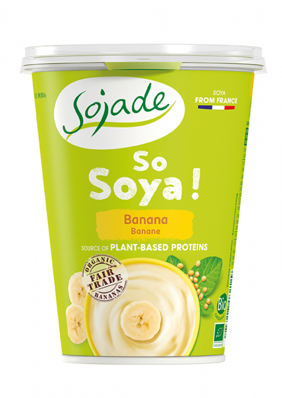 yogur de soja con plátano bio