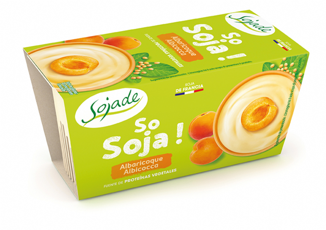 yogur de soja con albaricoque bio, 2 x