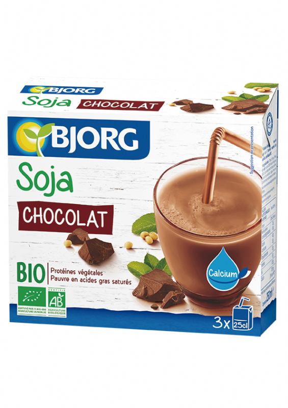 bebida mini de soja con chocolate y calcio bio, pack 3x