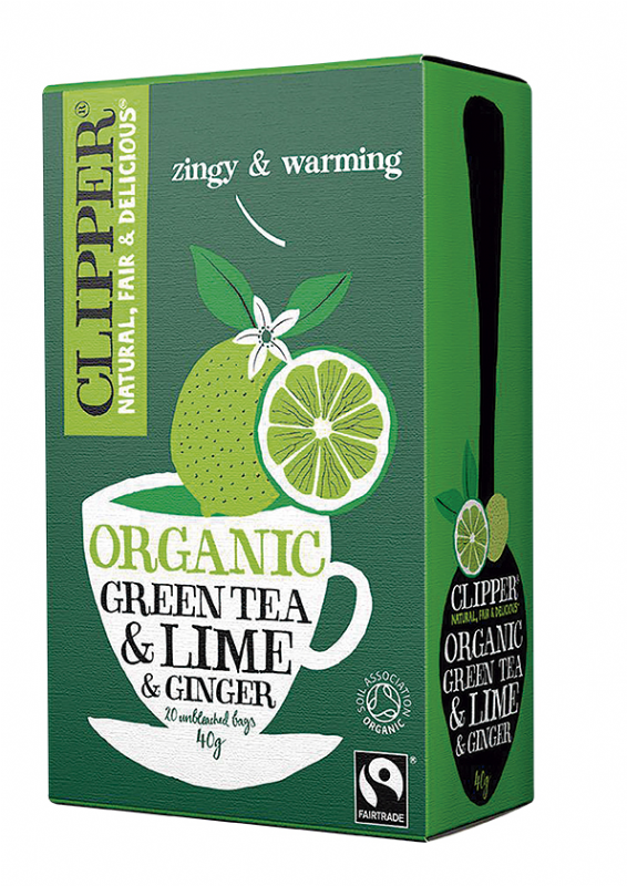 té verde con lima y jengibre bio, 20 filtros