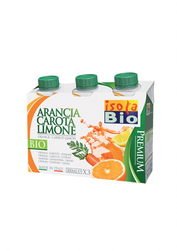 zumo de naranja, zanahoria y limón bio, pack 3x