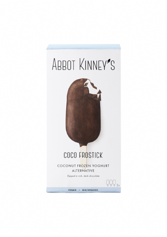 helado de coco cubierto de chocolate bio, 3 x