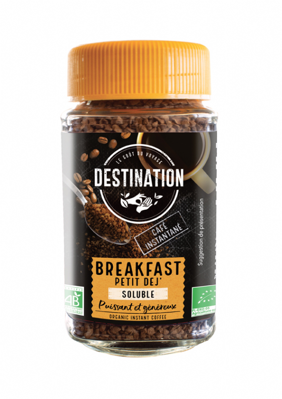 café soluble liofilizado para desayuno bio