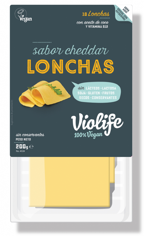 lonchas veganas sabor cheddar