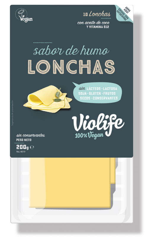 lonchas veganas sabor queso ahumado