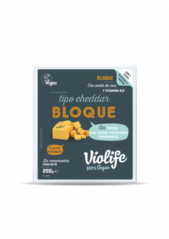 bloque vegano sabor cheddar