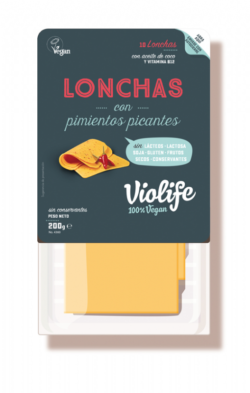 lonchas veganas con pimientos picantes