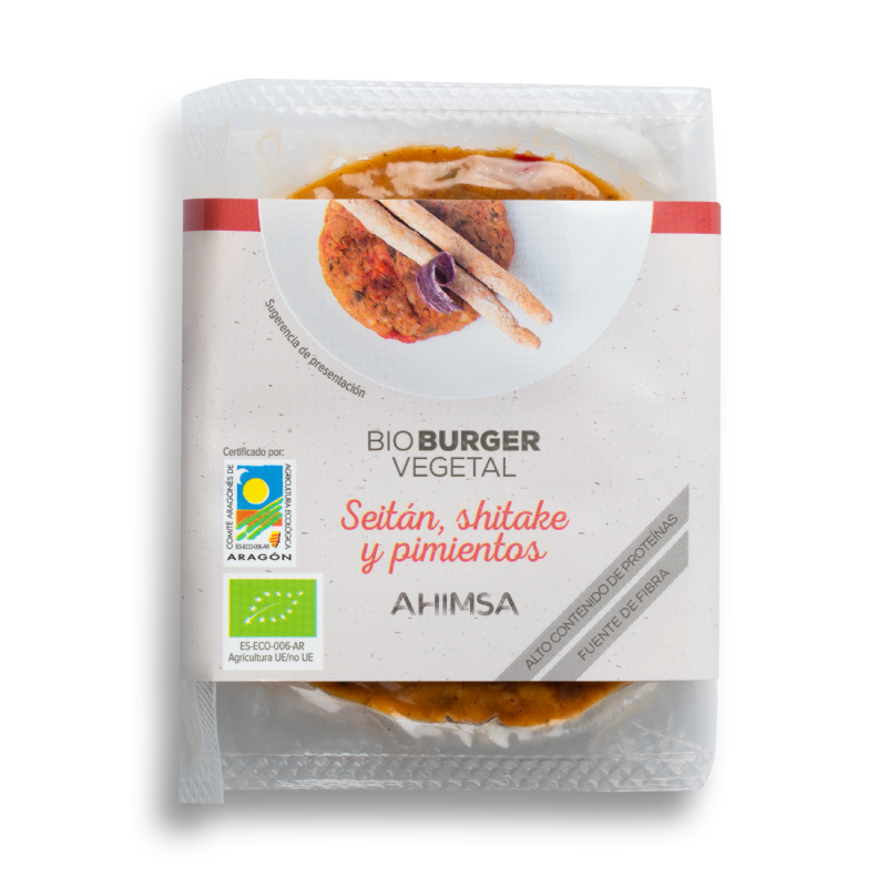 burguer seitan shitake y pimientos bio ahimsa