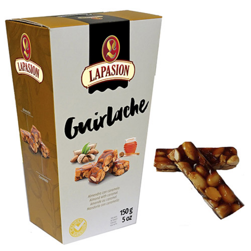 turrón de guirlache con almendras | calidad suprema | 150 g x 4 estuches