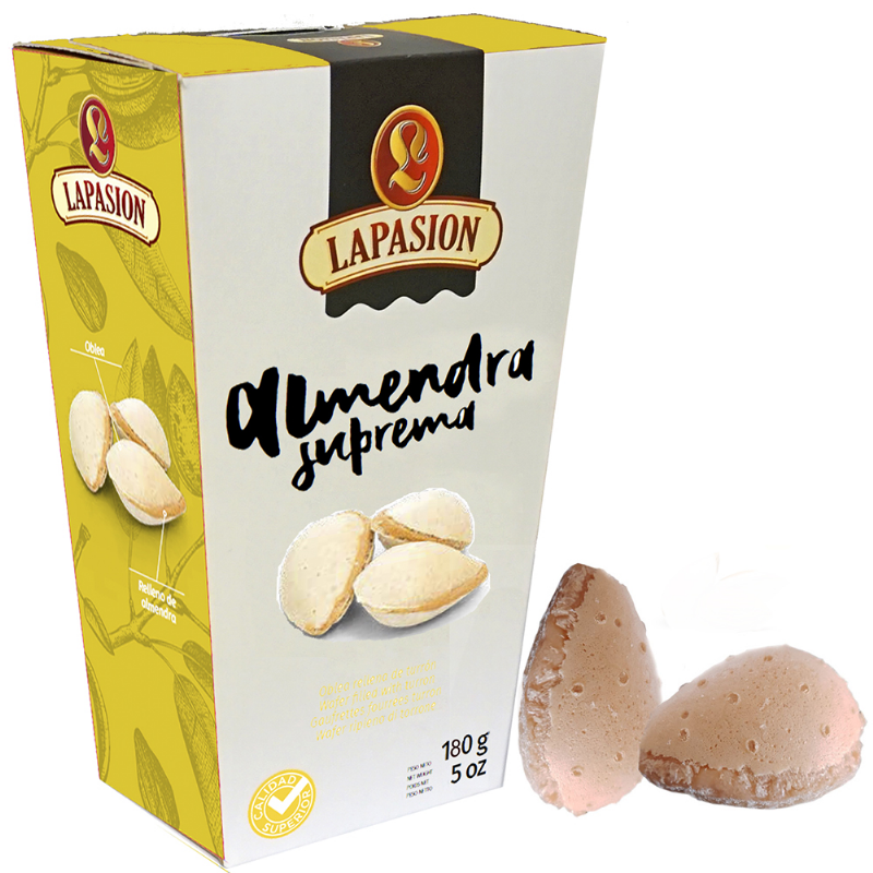 almendras rellenas de turrón de almendra | calidad suprema | 150g x 4 estuches