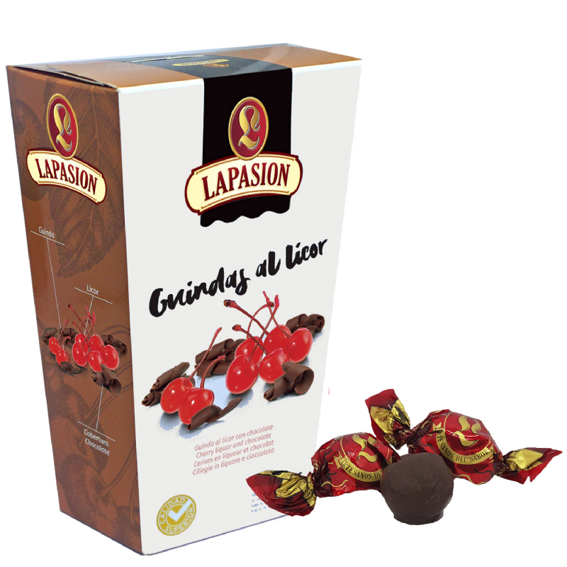 guindas al licor | calidad suprema | 120 g x 4 estuches