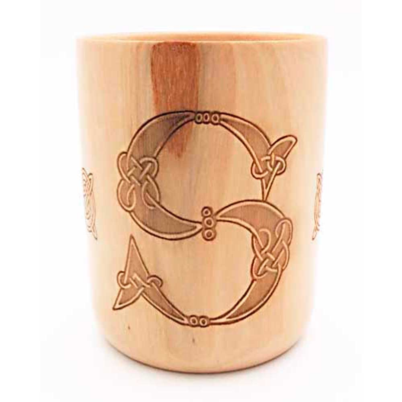 vaso celta de madera, personalizado
