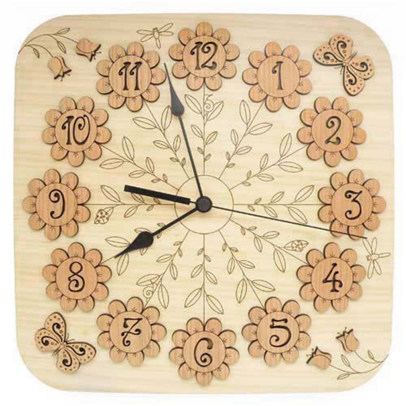 reloj de pared floral