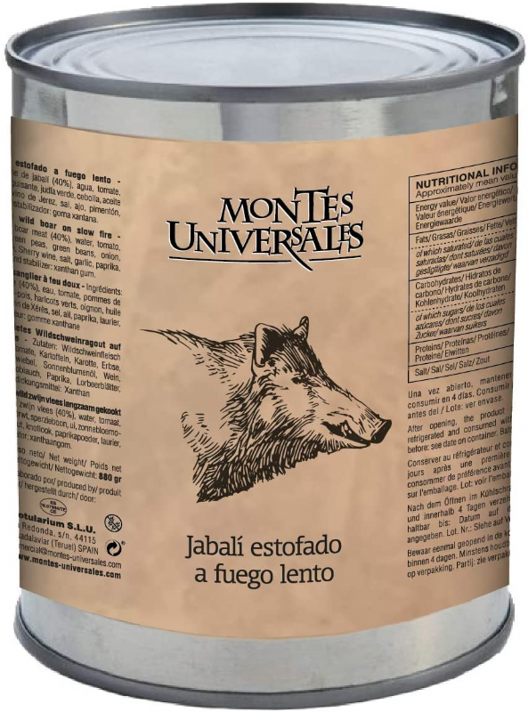 jabalí estofado a fuego lento montes universales (880g)