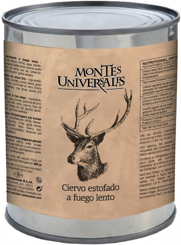 ciervo estofado a fuego lento montes universales (880g)