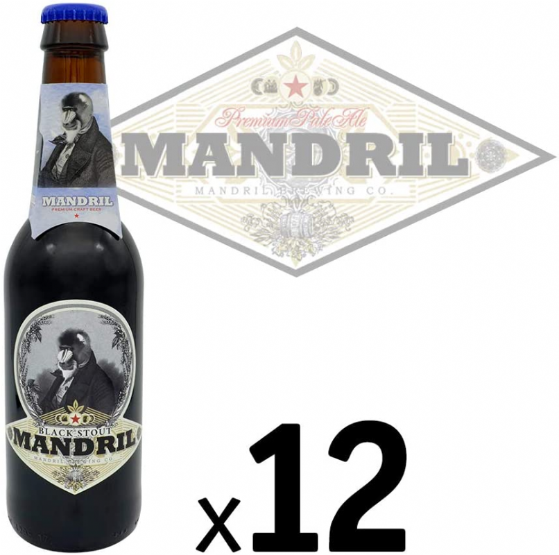 cerveza artesana mandril black stout (12x33cl)