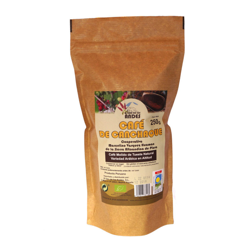 café molido de tueste natural 250 g café de canchaque