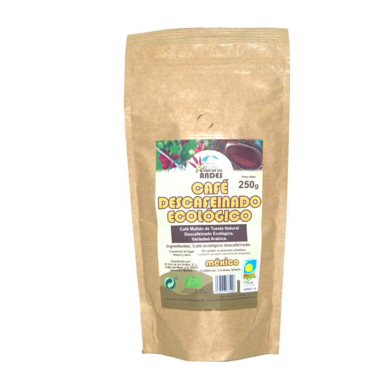 café molido descafeinado de tueste natural 250g