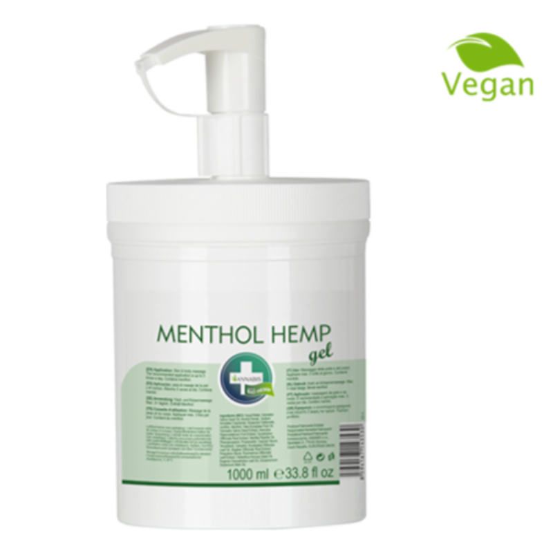 menthol hemp gel de masaje efecto frío formato ahorro 1l · annabis