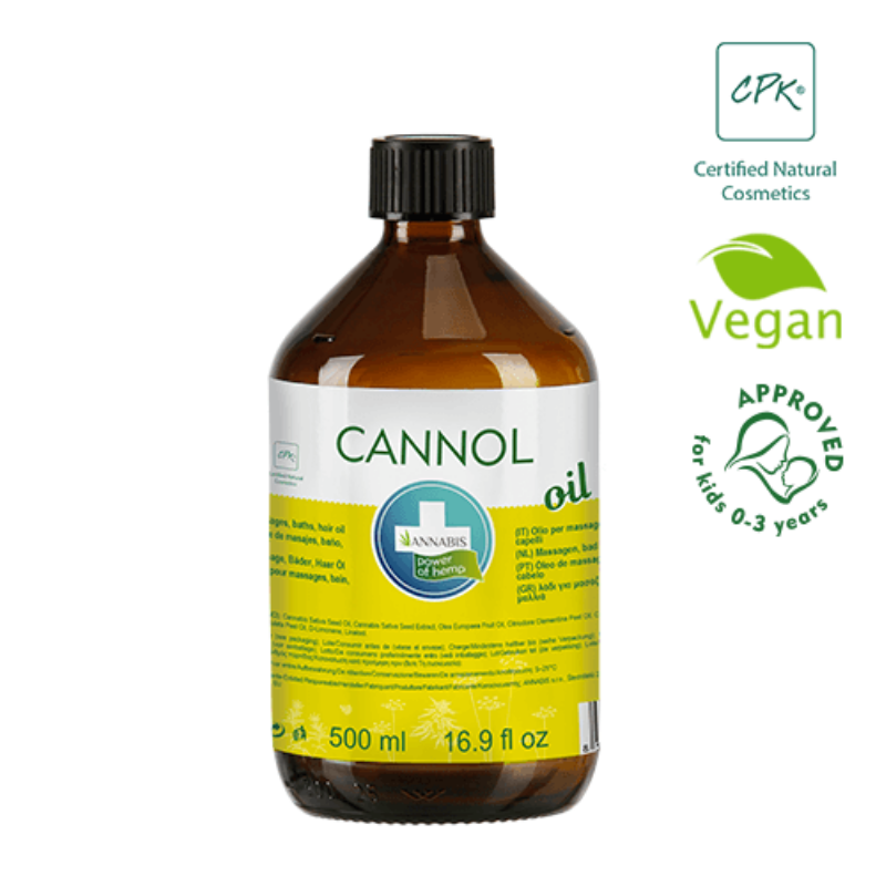 annabis cannol aceite de cáñamo hidratación, baño y masaje formato ahorro 500ml · annabis
