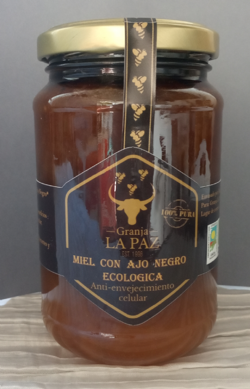 miel cruda ecológica con ajo negro