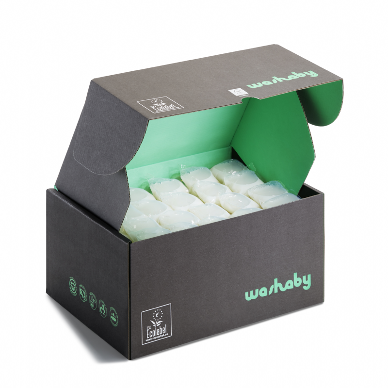 detergente ecológico lavadora | pack 72 cápsulas | con etiqueta eu ecolabel | pack reciclable, sin plásticos + fórmula vegana (fragancia floral)
