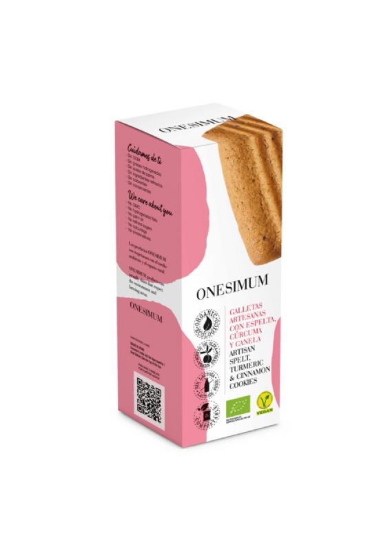 galletas artesanas con espelta, cúrcula y canela 160gr