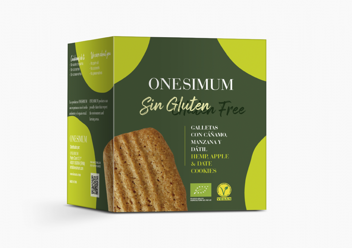 galletas sin gluten de cáñamo, manzana y dátil
