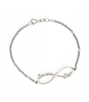 Pulsera personalizada infinito con nombres plata