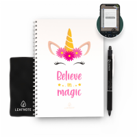 Cuaderno Reutilizable Believe In Magic Escuela  A5, se limpia con agua