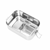 CONTENEDOR PARA ALIMENTOS DIVIDIDO De Acero Inoxidable - 1200ml con 3 compartimentos